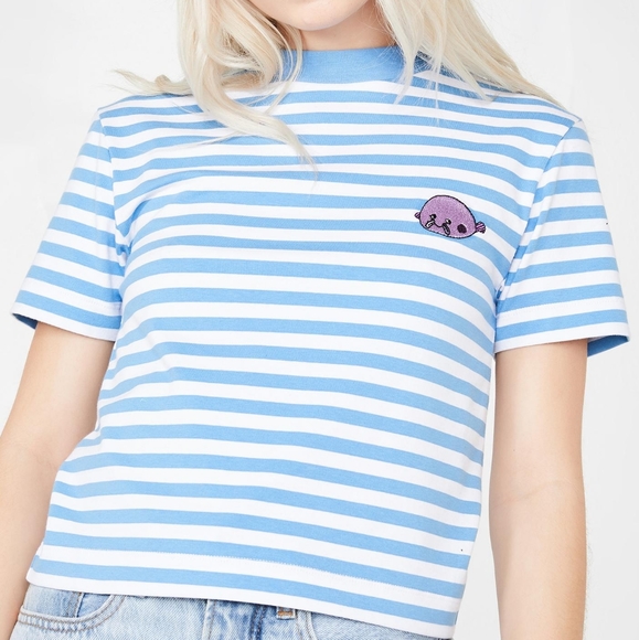 Lazy Oaf Tops - Lazy Oaf Blobfish Stripe Top